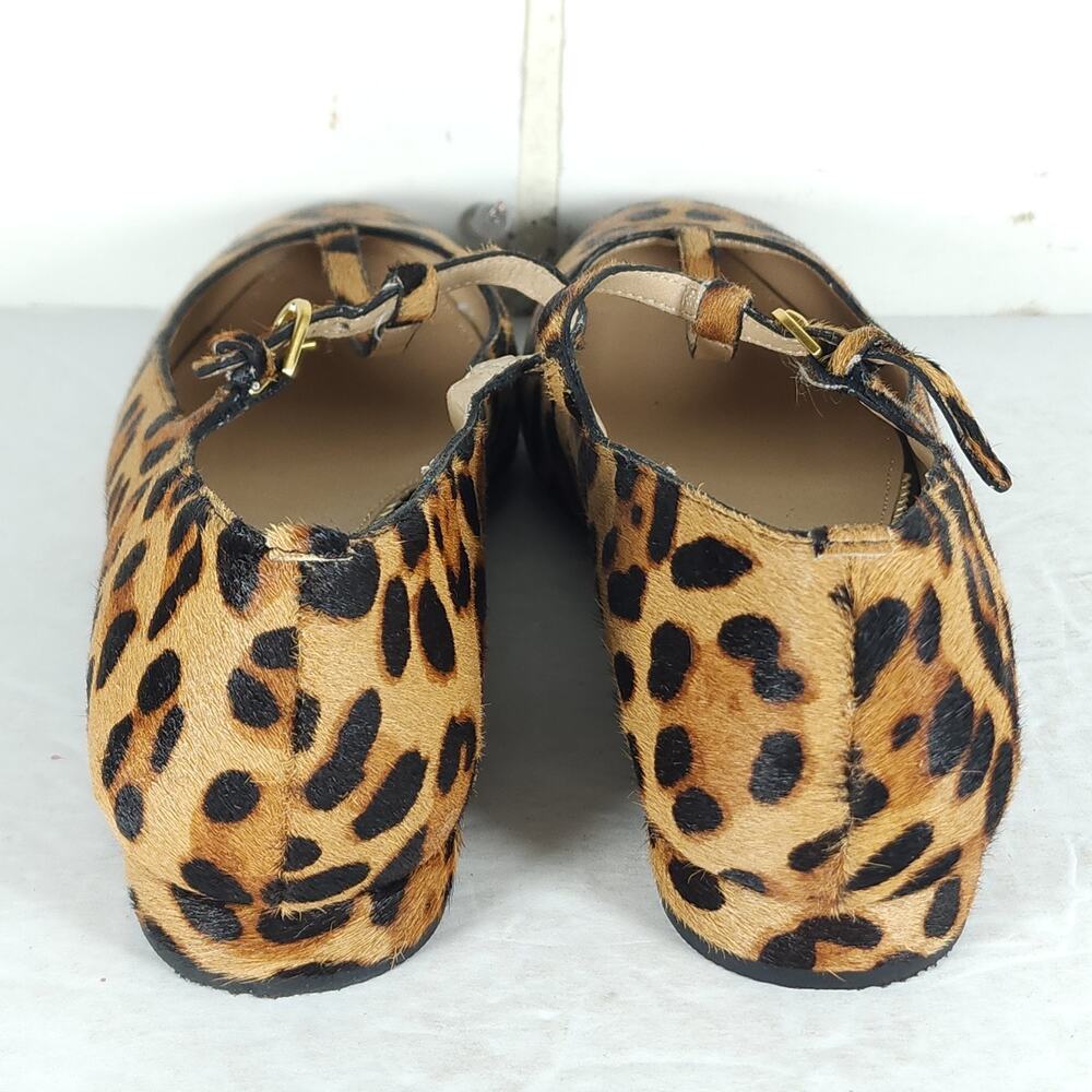 Boden Women's US8 Cowhide Hair Leopard print T Bar Pointed Toe Mary-jane Flats - Picture 11 of 15